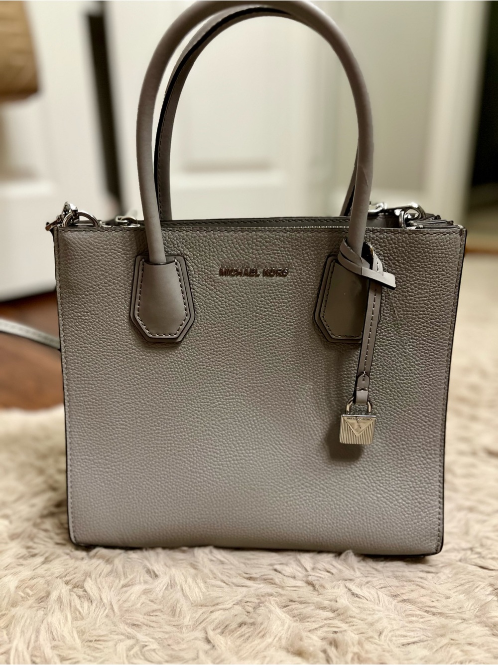 Michael Kors Pebble Leather Gray Satchel